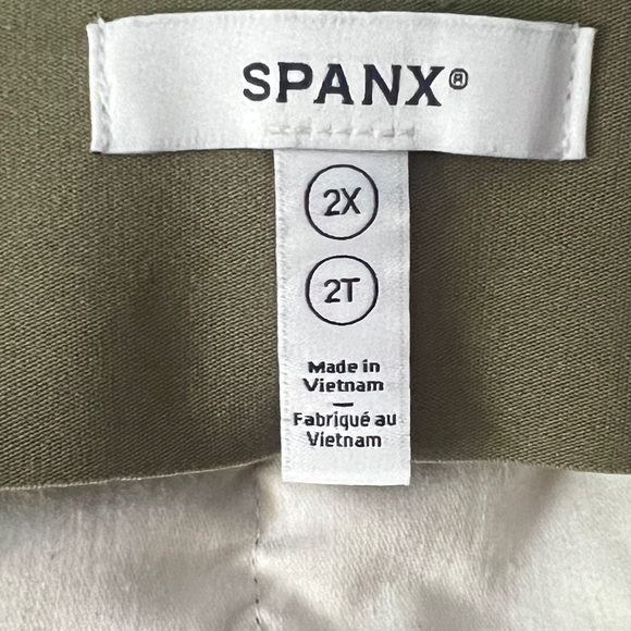 SPANX Super Smooth Stretch Twill Cropped Wide Leg Pants Size 2X Green - Picture 6 of 9